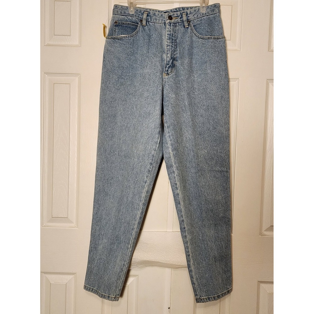 Lizwear Liz Claiborne Vintage High Waisted Mom Jeans Light Wash Tapered Leg Sz14